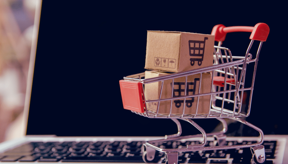 caddie et ordinateur e commerce